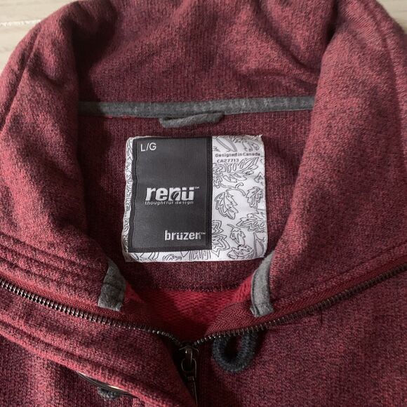 Renu Bruzer Womens Large Sweater Dark Red Zipper And Fasteners‎ - Picture 2 of 11